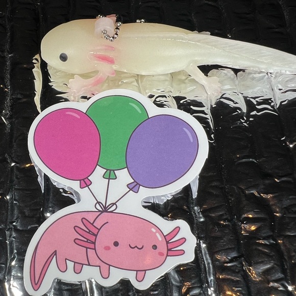 BALOONalotl Axolotl Crazy Trending WaterProof Single Decor Accent Sticker - Picture 2 of 4